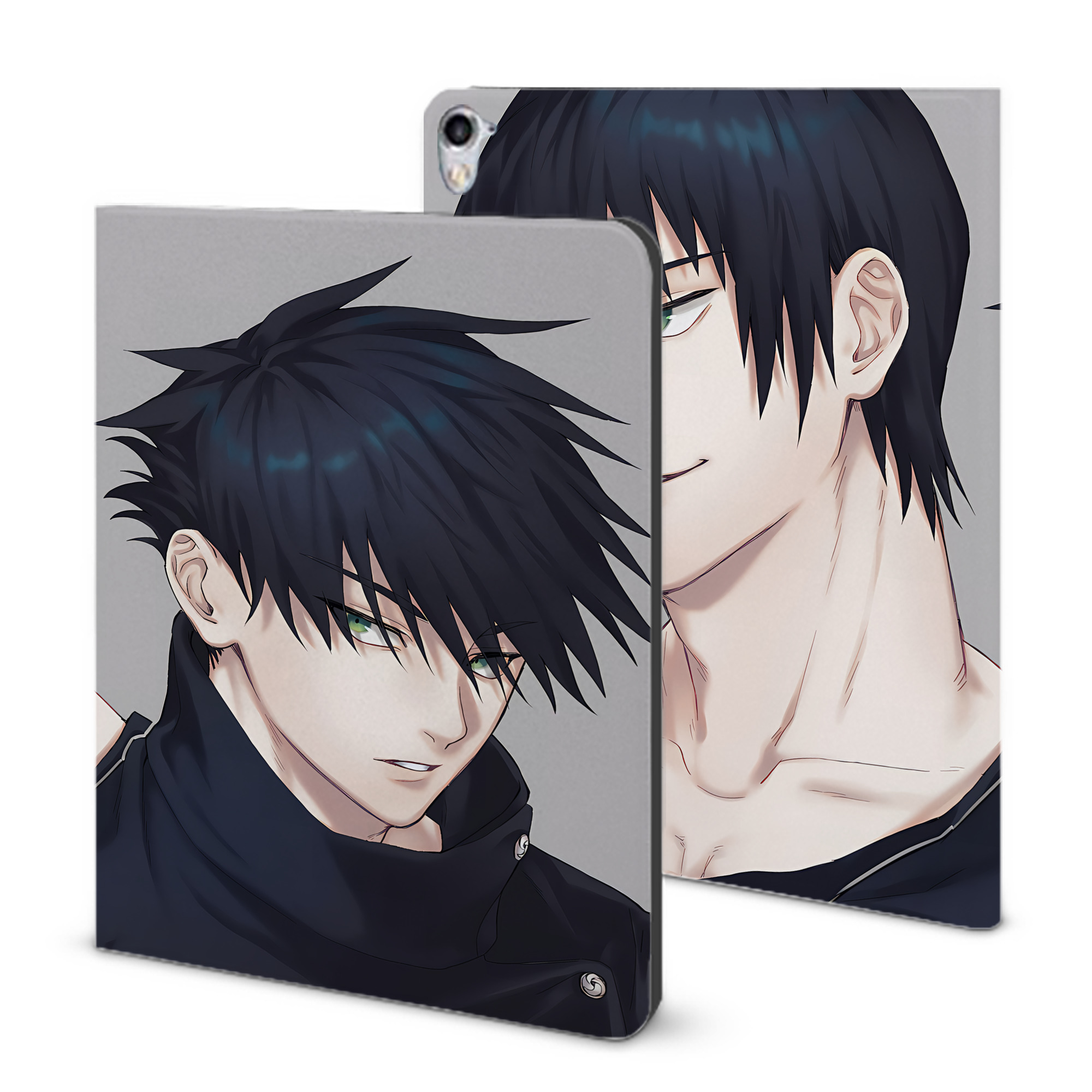 （画像用） 呪術廻戦 Jujutsu Kaisen IPad ケース ブック型 PUレザー TPU 耐衝撃 軽量 薄型 ペン収納なし 全面保護 IPad 各モデル対応